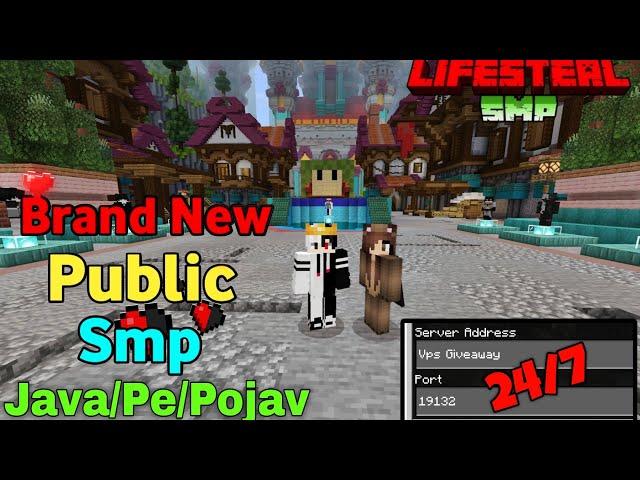 🪵 Brand New Lifesteal Public Smp For Minecraft  | Java/Pe/Pojav | 24/7 Online | Free To Join 1.21+