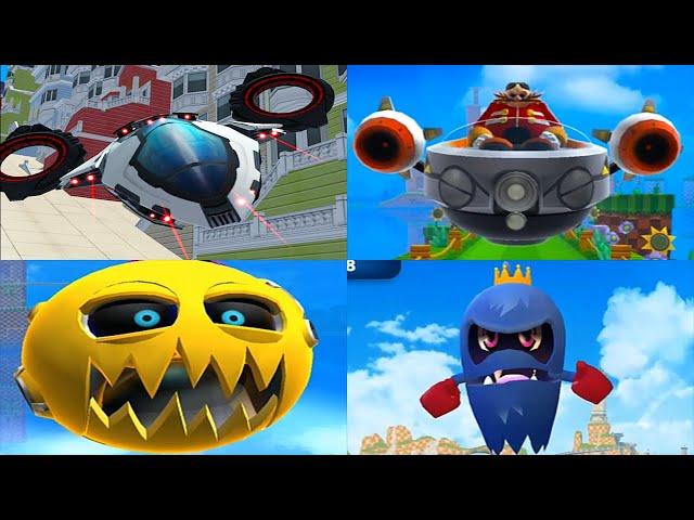 Sonic Dash - All 4 Bosses Battle Eggman Zazz vs Bash Pacman Dr. Robotnik All Characters Unlocked