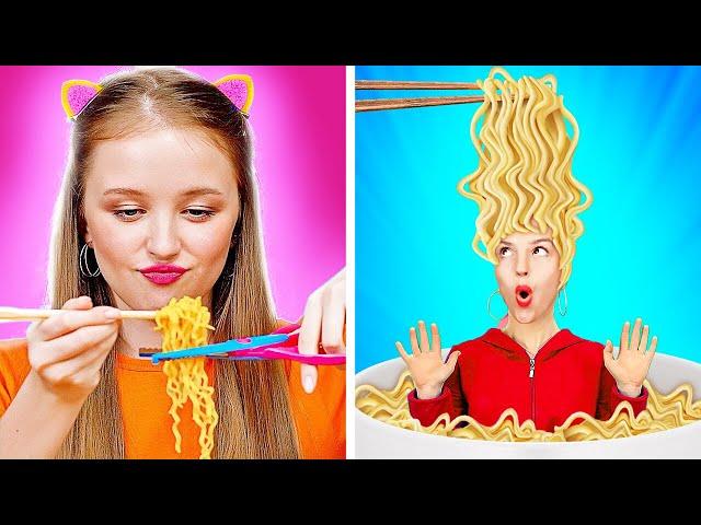 YUMMY COOKING HACKS || Tiny Vs Giant Food Challenge by 123 GO! Planet