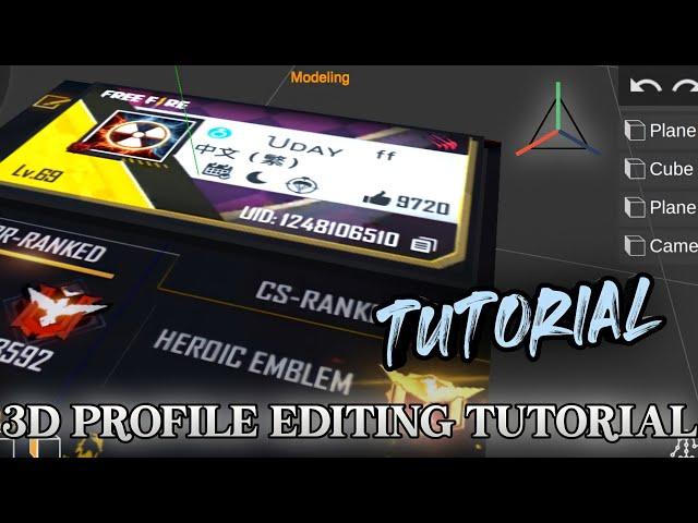 Profile Preview 3D Profile Edit In Android Full Tutorial | Free Fire 3D Profile edit Tutorial