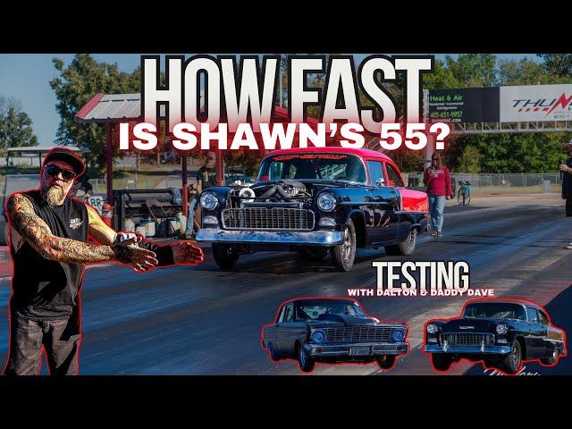 Finally Got To Test Shawn's Twin Turbo '55 Chevy! Is It Fast?! Let's Find Out