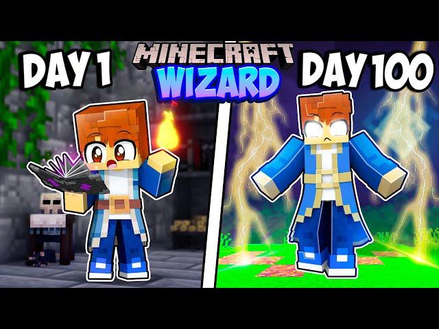 I Survived 100 Days as a WIZARD in Minecraft