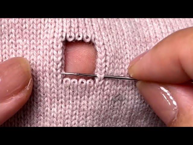 Magical Way to Repair a Hole in a Knitted Sweater