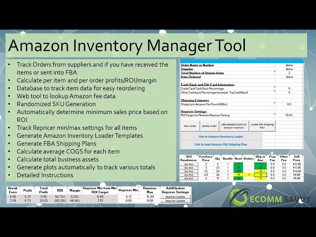 Amazon FBA Inventory Management Excel Tool Overview