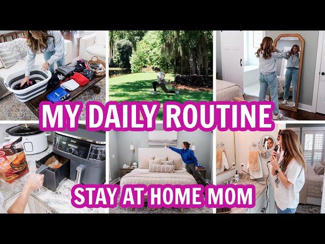 STAY AT HOME MOM ROUTINE | FULL DAY OF CLEANING, COOKING, GROCERY HAUL - Amy Darley