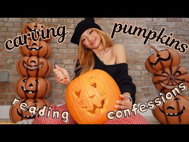 reading YOUR spooky confessions & carving pumpkins 