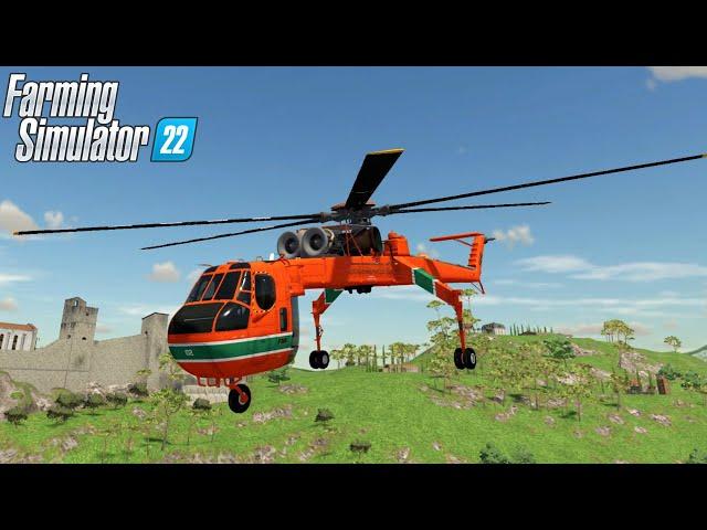 Farming Simulator 22 - SIKORSKY S64 SKYCRANE Twin Engine Heavy Lift Helicopter