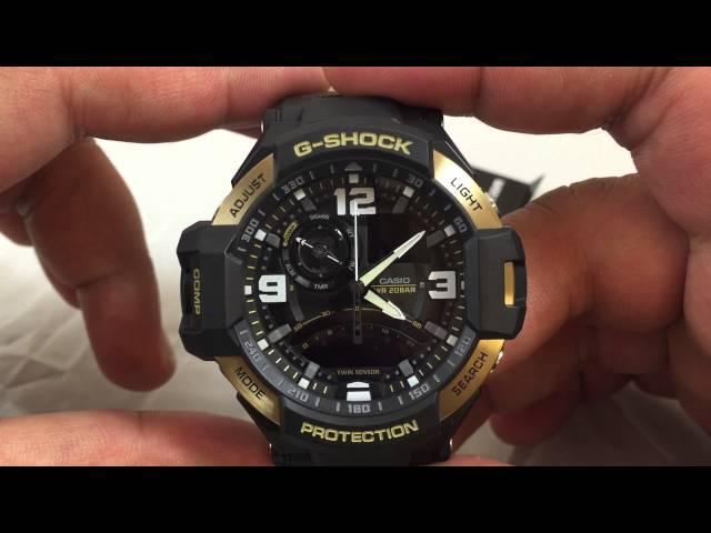 Casio GSHOCK G-Aviation GA1000-9G REVIEW | How To Set Time | LIGHT DISPLAY