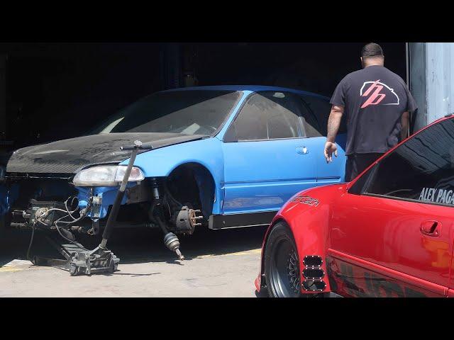 4Piston 400HP All Motor Civic Prep and Wiring the 800+ B18 GSR Civic!