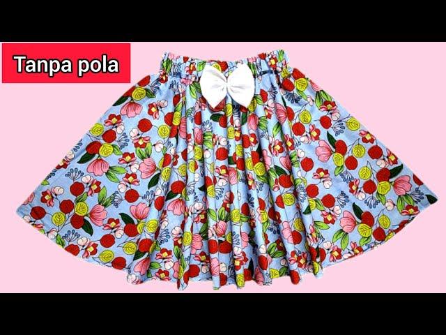 Jahit rok anak perempuan TANPA POLA//Baby umbrella frock cutting and stitching untuk PENJAHIT PEMULA