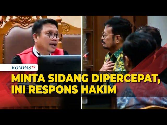 Respons Hakim Rianto atas Permintaan SYL Agar Sidang TPPU Dipercepat Karena Dirinya Makin Kurus