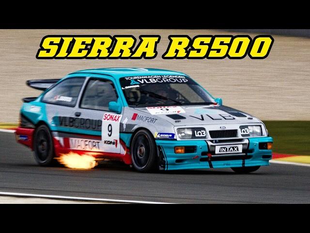 FORD SIERRA RS500 Cosworth | WILD Flamethrower & Turbo sounds 2023-2024