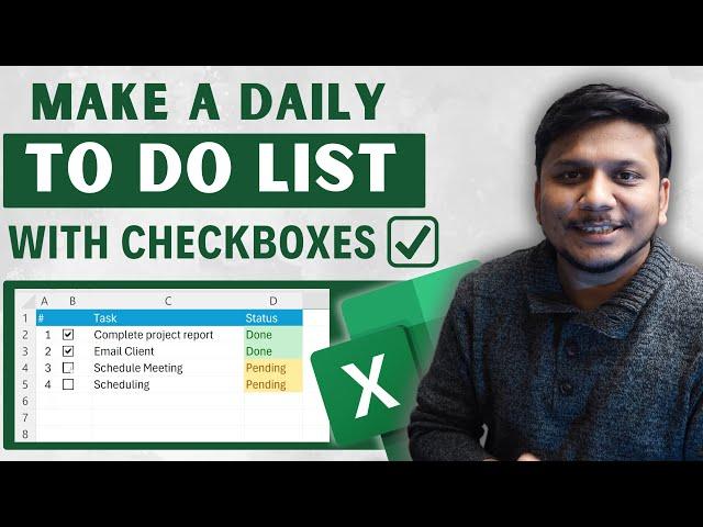 How To Make A Daily To Do List In Excel with Checkboxes