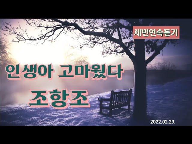 인생아 고마웠다-조항조(2022.02) 세번연속듣기