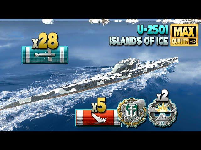 Submarine U-2501: MVP on map Islands of Ice - World of Warships