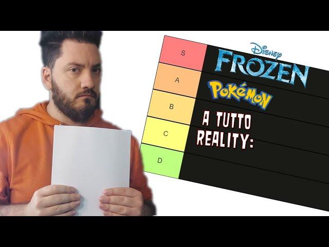 TIER LIST in live: Disney, A Tutto Reality, Pokémon...