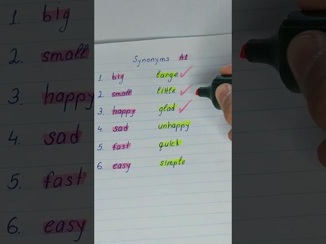 Essential Synonyms for Beginners: Easy Words to Learn! 