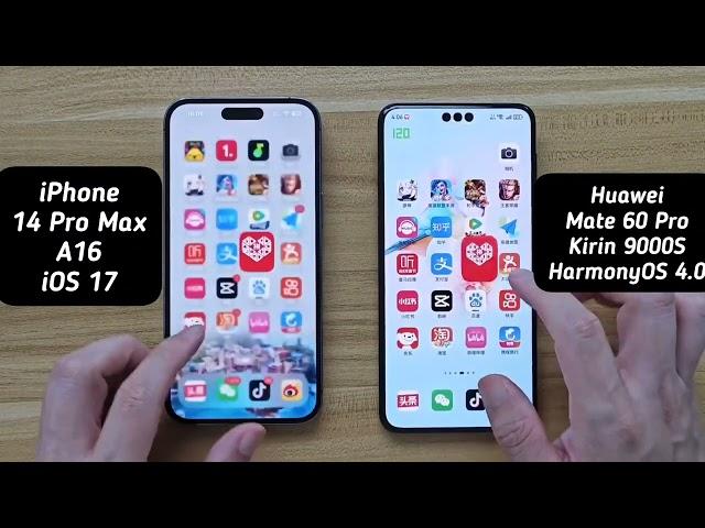 Huawei Mate 60 Pro Vs iPhone 14 Pro Max Speed Comparison!