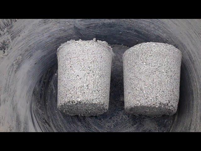 Huge white grainy bucket dry crumbling in tub+water ASMR crumbling video 