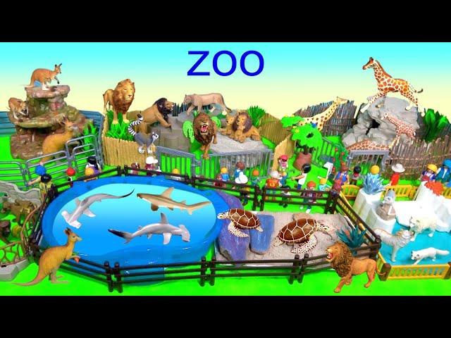 Happy Cute ZOO Animals - Toys for Kids - Lion Wolf Giraffe Shark - Wild Zoo Animals