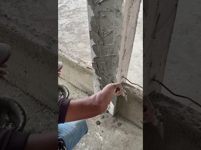 Plaster Column With Cement #contructionwork #plasteringwork #shorts