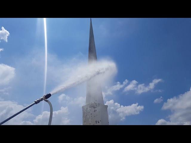 Pressure Washing a Church Steeple - Brentwood, TN