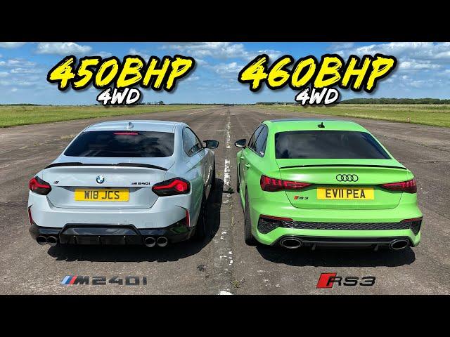 BMW vs AUDI.. TUNED 450HP BMW M240I vs TUNED 460HP AUDI RS3