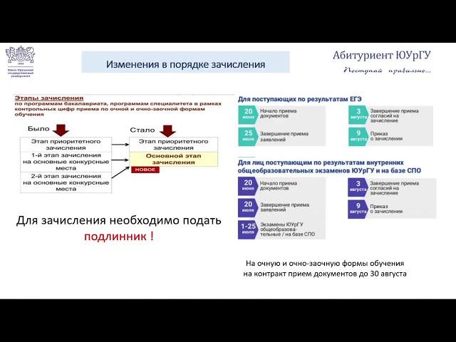 Целевой набор и поступление в ЮУРГУ филиал в г. Миассе (18.06.2022)