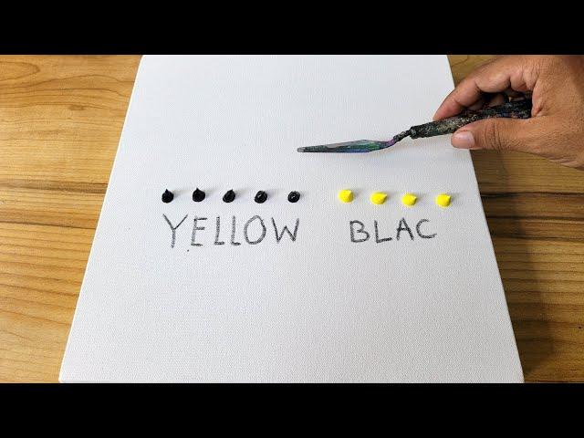 Yellow & Black / 2 Colors Challenge / Easy Landscape Painting For Beginners / Step By Step