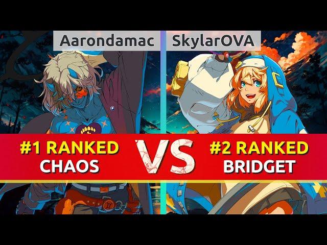 GGST ▰ Aarondamac (#1 Ranked Happy Chaos) vs SkylarOVA (#2 Ranked Bridget). High Level Gameplay