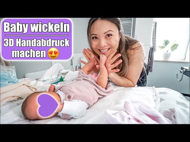 Baby 3D Handabdruck machen  Wickeln & wiegen mit Hebamme! Wochenbett Nachsorge | Mamiseelen