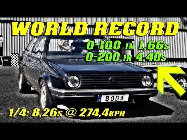 QUICKEST GOLF ON EARTH | Boba´s 1233HP Golf Santa Pod Raceway 2018 | New World Record!