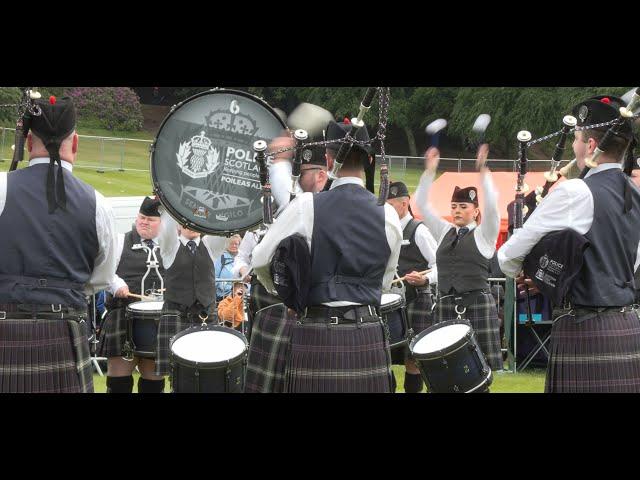 Police Scotland and Federation Pipe Band at the 2024 British Championships at Forres