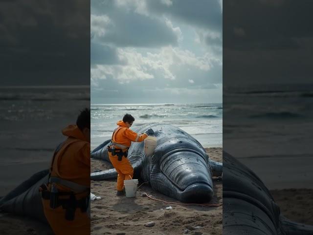 Beautiful Moment - Blue Whale Rescue #shorts #viral #ai #animalrescue