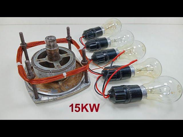 how to make free energy 240v direct current generator 15kw energy with 100% copper coil at home