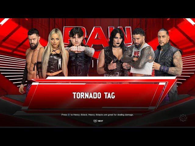 WWE 2K24 - Mixed Gender Tag Match - Rhea Ripley Jey Uso VS The Judgement Day WWE RAW FULL MATCH