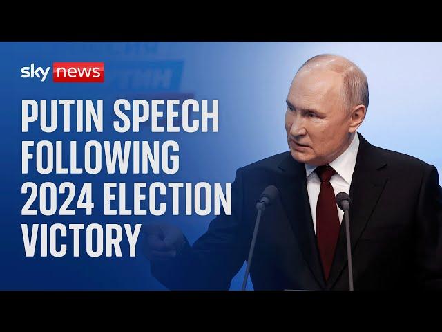 President Vladimir Putin delivers speech after victory in Russian election