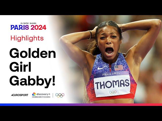 USA's Gabby Thomas wins gold in women's 200m at the Olympic Games  | #Paris2024 #Olympics