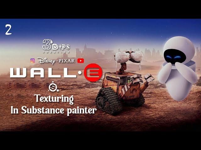 How to Texuring WALL-E Robot from Pixar's Movie | Part 2 | ⁠ @3dipscreation  #shortvideo #3dmodeling