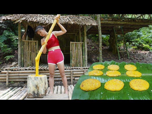 Crafting Baking Tools, Cake From Rice, Solo Bushcraft , Survival Alone in the Rainforest Ep.24