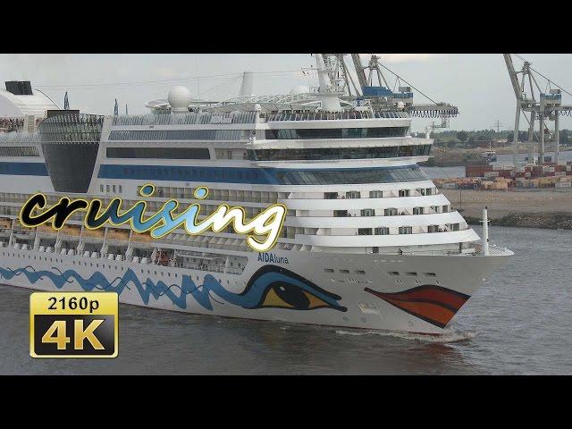 Hamburg, AIDAluna and AIDAsol leave the Port of Hamburg - Germany 4K Travel Channel