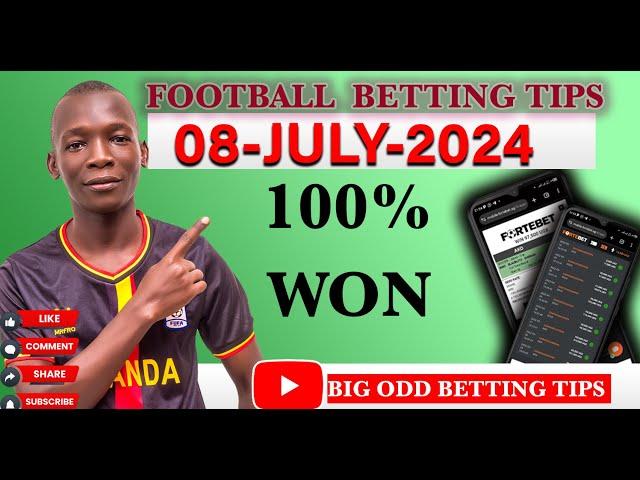 FOOTBALL PREDICTIONS TODAY 08/07/2024 SOCCER PREDICTIONS TODAY | BETTING TIPS, #euro2024 #bigodds