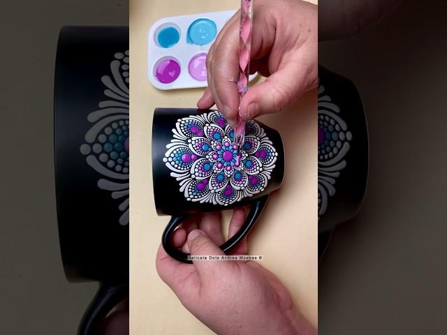 Step by step digital dot mandala mug painting tutorial Etsy @ Delicatedotsandrea #art #craft #viral