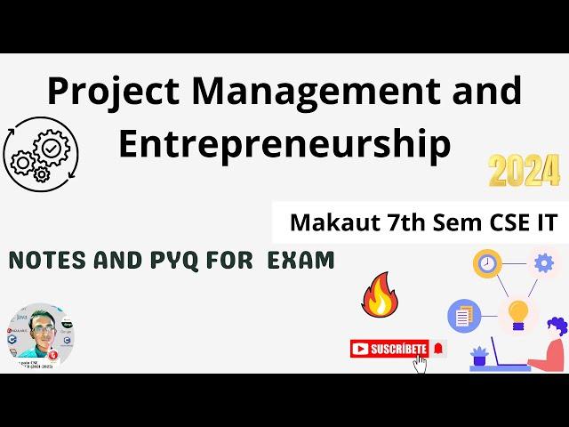 Notes and PYQs for ▶️Project Management and Entrepreneurship Makaut Exam #makaut#cse #project #exam