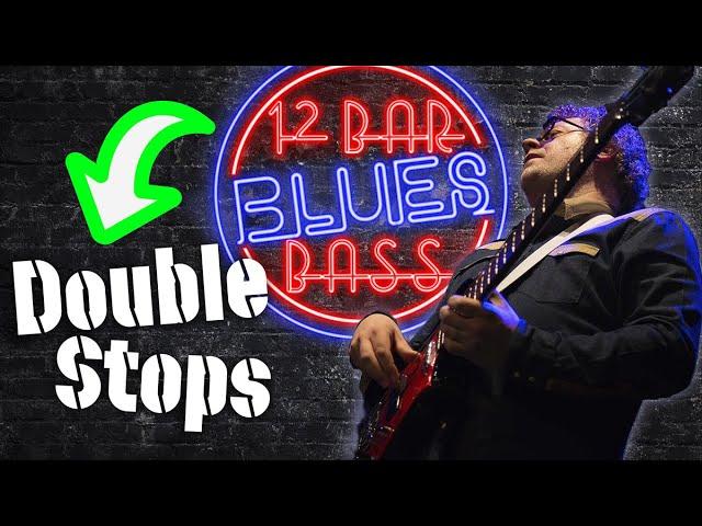 EASY 12 Bar Blues Bass - Lesson 10 - Using Double Stops