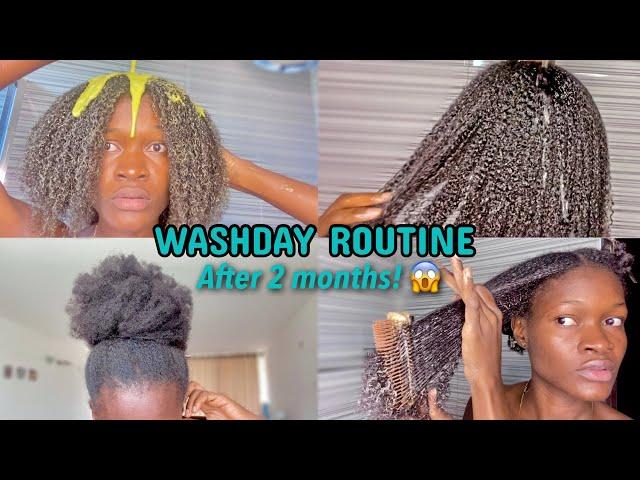 My  4b/4c NATURAL HAIR WASHDAY ROUTINE after 2 months of protective style