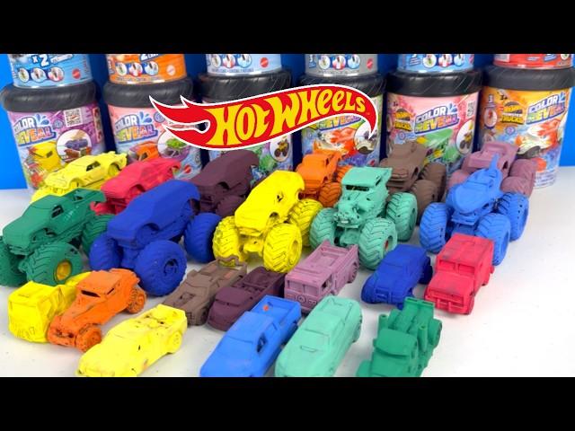  Hot Wheel Monster Truck Color Reveal Color Shifter vs.  Hot Wheel color reveal color shifters