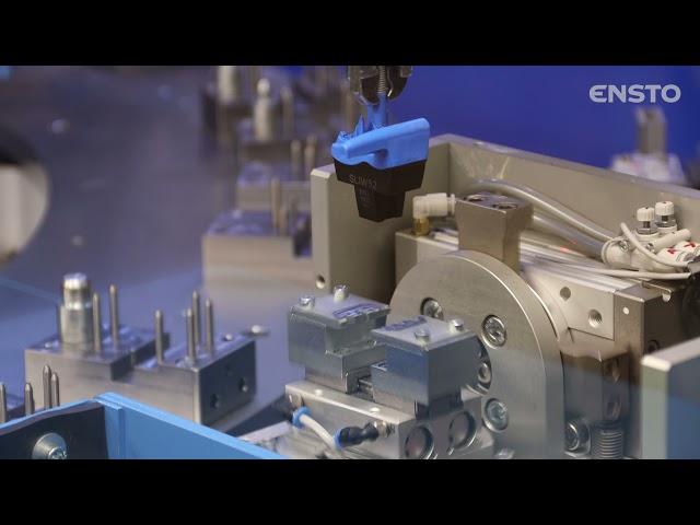 Automatic assembly of SLIW connectors at Ensto's factory in Porvoo