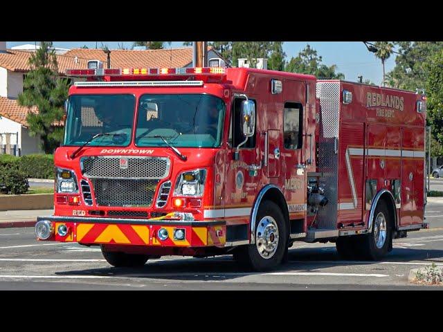 Redlands Fire Dept. Medic Engine 261 Responding