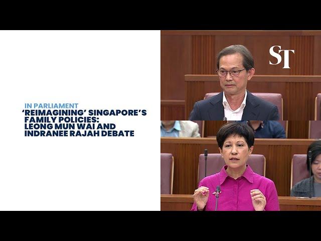 Leong Mun Wai and Indranee Rajah debate “reimagining” Singapore’s family policies and its low TFR